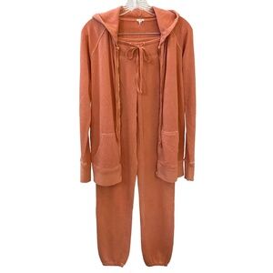 J Crew XXS Hoodie Joggers Set - Coral Sweatsuit Tracksuit Sweatshirt Sweatpants